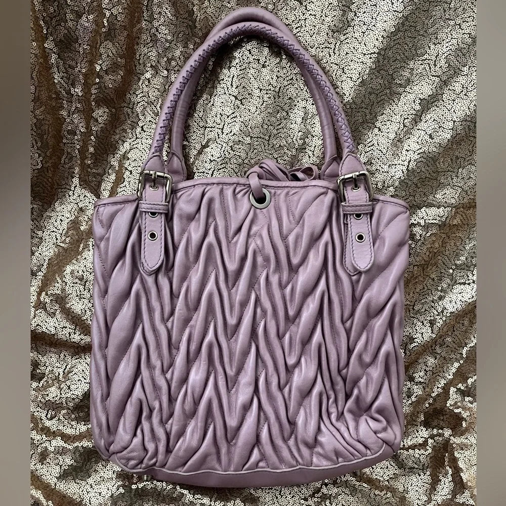EUC Paolo Masi Lavender Quilted Leather Handbag - Picture 2 of 12